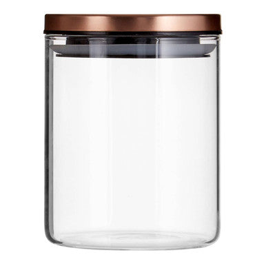 Freska Glass Storage Jar with Rose Gold Lid 700ml