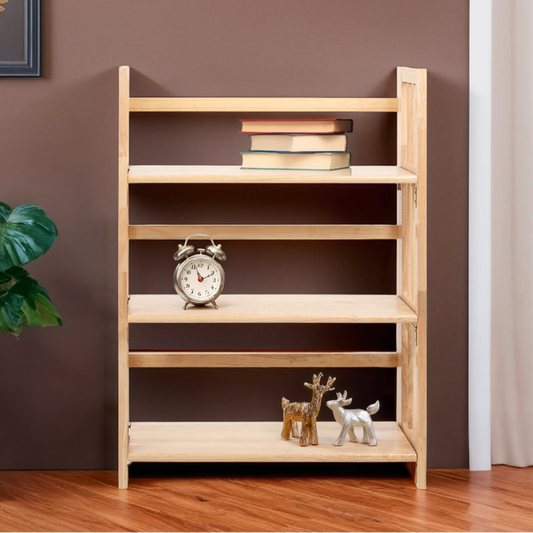 Heva Three Tier Tropical Hevea Wood Stackable Shelf Unit