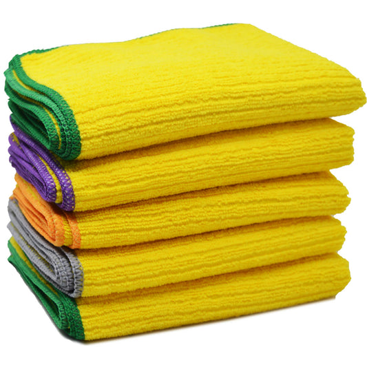 Towelogy? Microfibre Dish Cloths Grey Super Absorbent Lint Free Extra Large Kitchen Cleaning Dishcloth 30x40cm (yellow, 20 Pack (30x40cm))