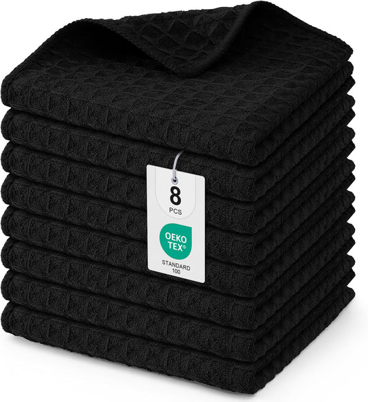 Moosfor Microfibre Cloths, 8 Piece Set, Absorbent Lint-free Kitchen Towels, Dish Cloths for Kitchen, Thick Tea Towels, Cleaning Cloths, 30 X