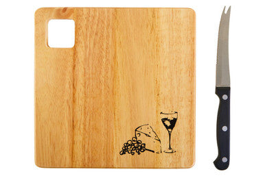 Rubber wood Cheese Board and Knife Set