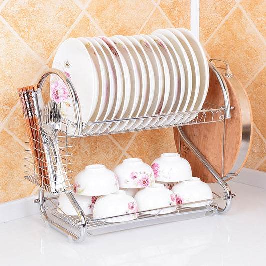 Multi-function Kitchen Stainless Steel Double Diskes Rack Hanging Knife Chopping Block Holder, Knife Chopping Block Holder