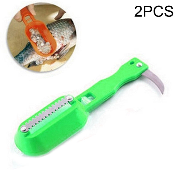 2 piece Kitchen Essential Fish Scraper Fish Scale Planing Knife with Cover, 20x5.2cm Green, 20x5.2cm Blue, 20x5.2cm Pink