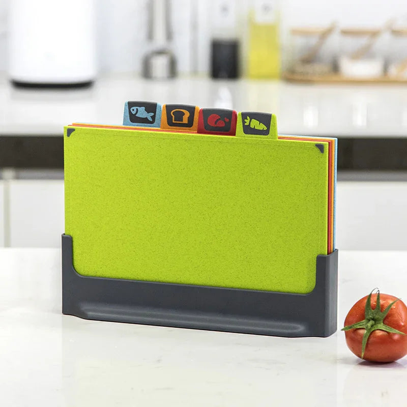 Indexed Chopping Board Set - 4 Eco-Friendly PP Plastic Boards with Color-Coded Indexing